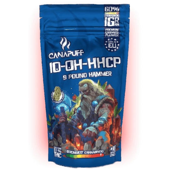 Erlebe die Kraft von 9 Pound Hammer 60 % – 10-OH-HHCP Blüten!