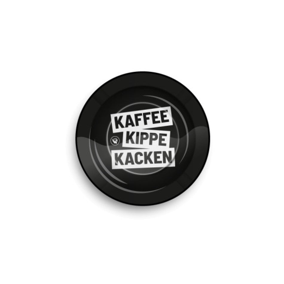 FIRE-FLOW™ Metal Ashtray Kaffee Kippe Kacken, Ø: 14 cm