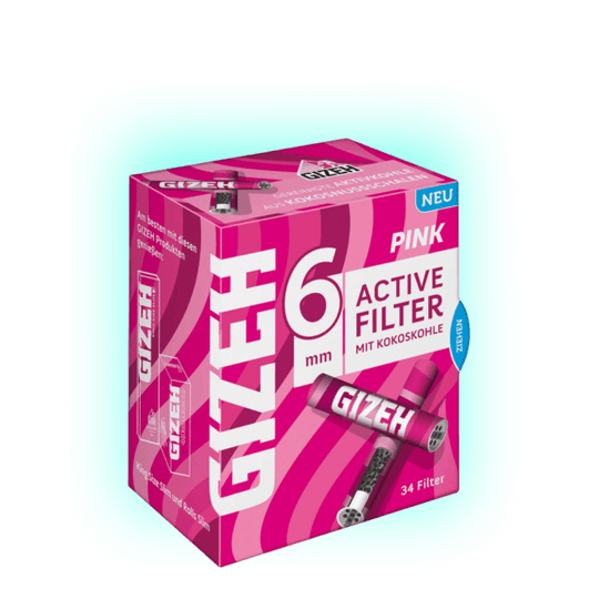 GIZEH PINK Active Filter Slim mit Kokoskohle