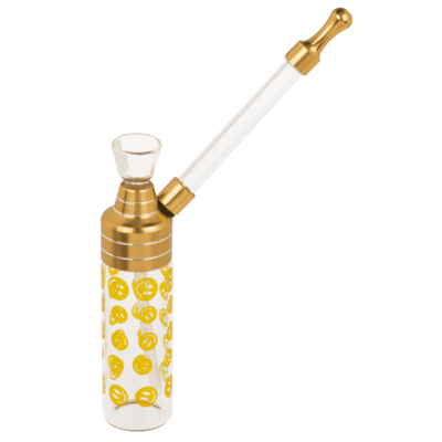 Bong Classic 12 cm mit Mundstück Glas/Metlall
