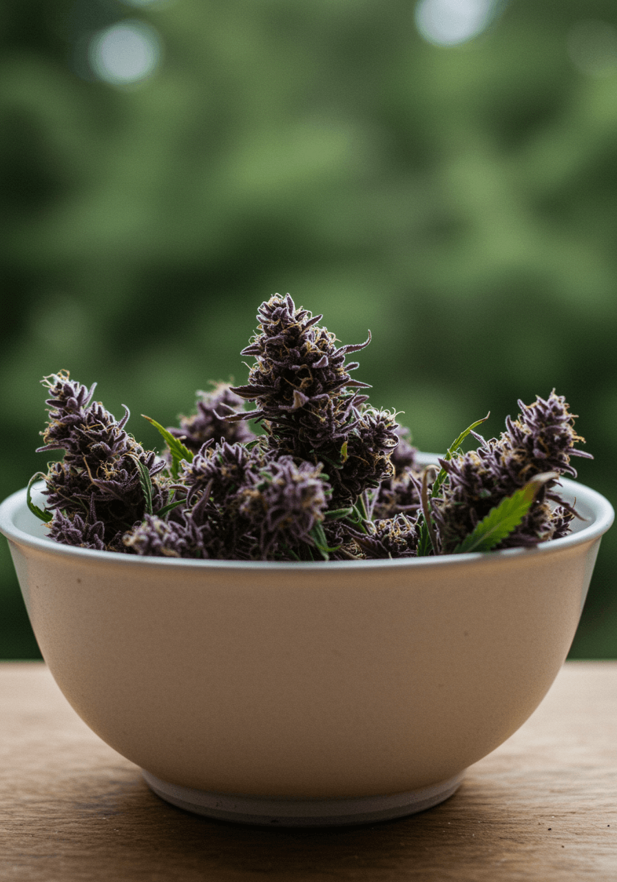 Mimosa x punch buds in a mixing bowl